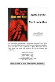 Agatha Christie: Mord nach Mass (German language, 1982, Scherz)